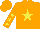 Silk - Orange, yellow star, orange sleeves, yellow stars, orange cap