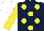 Silk - Dark blue, yellow spots and sleeves, white cap