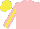 Silk - Pink, yellow rising sun, yellow stripe on pink sleeves, yellow cap