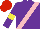 Silk - Purple, pink sash, purple sleeves, yellow armbands, red cap