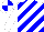 Silk - white, blue diagonal stripes, quartered cap