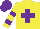 Silk - Yellow body, purple saint's cross andre, yellow arms, purple hooped, purple cap