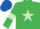 Silk - Emerald green, light green star and armlets, royal blue cap