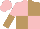 Silk - pink and light brown quarters, halved sleeves, pink cap