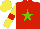 Silk - Red, light green star, yellow sleeves, red armlets, yellow cap