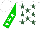 Silk - White, hunter green stars, white stars on green sleeves, white cap