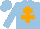 Silk - Light blue,  orange cross of lorraine, light blue sleeves, light blue cap