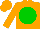 Silk - Orange body, big-green disc, orange arms, orange cap