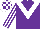 Silk - Purple, white chevron, white sleeves, purple stripes, checked cap
