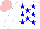 Silk - White, blue stars, pink cap