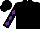Silk - Black, white horse, black sleeves, purple diamonds Silk - Black, white horse, black sleeves, purple diamonds