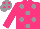 Silk - Hot Pink, grey spots, Hot pink sleeves, Hot pink spots on grey cap