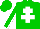 Silk - Green, white cross of lorraine, white seams on slvs