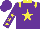 Silk - Purple, yellow star and epaulets, yellow stars on sleeves, yellow collar and bowtie, purple cap