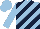 Silk - light blue, dark blue diagonal stripes, light blue sleeves and cap