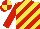 Silk - Yellow, red diagonal stripes, red sleeves, red and yellow quartered cap