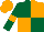 Silk - dark green and orange quartered, orange armlets on sleeves, orange cap, stripes white