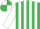 Silk - EMERALD GREEN & WHITE STRIPES, white sleeves, quartered cap