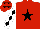Silk - Red, black star, white sleeves, black diamonds, red cap, black stars