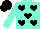 Silk - Aqua, black hearts and cap