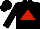 Silk - Black, red triangle, black cap