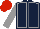 Silk - Dark blue, grey seams and sleeves, red cap Silk - Dark blue, grey seams and sleeves, red cap
