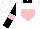 Silk - White, pink heart, black collar, black sleeves,pink armlets, white cap, pink heart