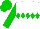 Silk - White body, green diamond hoop, green sleeves and cap