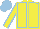 Silk - Yellow body, light blue seams, yellow arms, light blue seams, light blue cap