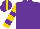 Silk - Purple, gold sleeves, purple hoops, purple cap with gold stripe