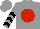 Silk - Grey, red ball, black chevrons on sleeves, grey cap