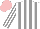 Silk - White, grey stripes on body and sleeves, pink cap