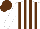 Silk - White, brown stripes, brown cap