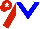 Silk - White body, big-blue chevron, red arms, red cap, white star