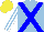 Silk - Light blue, blue crossbelts, light blue and white striped sleeves, yellow cap