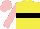 Silk - Yellow, black hoop, pink sleeves, pink cap
