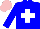 Silk - Blue, white cross, pink cap