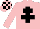 Silk - Pink, black cross of lorraine, pink and black checked cap