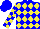 Silk - Blue with yellow diamonds, yellow blocks on blue sleeves, blue cap