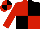 Silk - Red and black quarters, red and black quartered cap