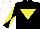 Silk - BLACK, YELLOW inverted triangle, diabolo on sleeves, WHITE cap