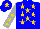 Silk - blue, gold stars, silver sleeves,gold stars, blue cap, gold star