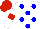 Silk - White body, big-blue spots, white arms, red armlets, red cap