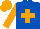 Silk - Royal blue, orange cross, orange arm band, orange cap