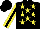 Silk - Black, yellow stars, black stripe on yellow sleeves