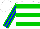 Silk - White, blue and green hoops, blue and green vertical stripes on sleeves