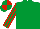 Silk - Emerald green, red stripes on sleeves, quartered cap