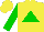 Silk - Yellow, green triangle, green sleeves