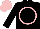 Silk - Black, pink circle, pink cap