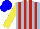 Silk - Light blue, red stripes, yellow sleeves, blue cap